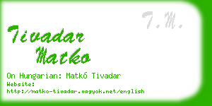 tivadar matko business card