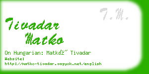 tivadar matko business card